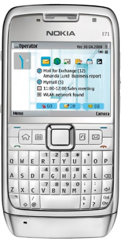 Nokia E71 white steel
